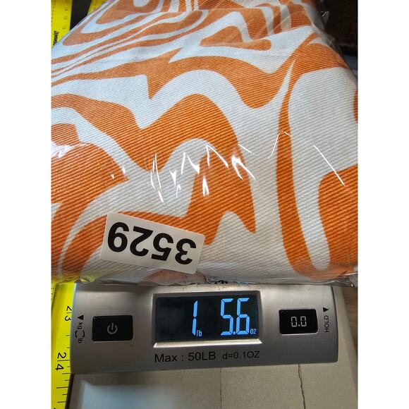 Shein Icon High Waisted Orange White Groovy Jeans Women's 6 US 3529 - Picture 8 of 8